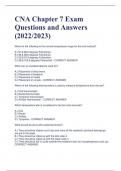 CNA Chapter 7 Exam  Questions and Answers  (2022/2023)