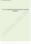 TLE 11 LTO DRIVERS LICENSE 2024 EXAM (SOLVED)  GRADED A+