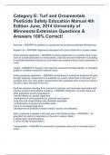 Category E: Turf and Ornamentals Pesticide Safety Education Manual 4th Edition June, 2014 University of Minnesota Extension Questions & Answers 100% Correct!