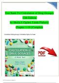 TEST BANK For Calculation of Drug Dosages 12th Edition by Sheila J. Ogden, Linda Fluharty Verified Chapter's 1 - 19