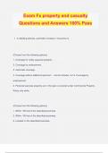 Exam Fx property and casualty Questions and Answers 100% Pass