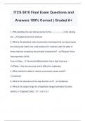 ITCS 5010 Final Exam Questions and Answers 100% Correct | Graded A+