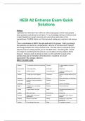 HESI A2 ENTRANCE  FINAL EXAM SET