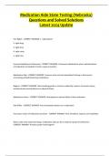 Nebraska State Medication Aide State Exam 2024.100% Genuine Exams With Correct Answers