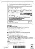 Pearson Edexcel A-Level Chemistry  Advanced Subsidiary/Advanced Level UNIT 2: Energetics, Group Chemistry,  Halogenoalkanes and Alcohols     January 2024 Authentic Marking Scheme Attached