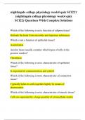 nightingale college physiology week4 quiz SCI221 (nightingale college physiology week4 quiz SCI22) Questions With Complete Solutions