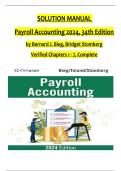 Solution Manual for Payroll Accounting 2024, 34th Edition by Bernard J. Bieg, Bridget Stomberg, Verified Chapters 1 - 7, Complete Newest Version