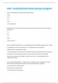 sbb- carbohydrate blood group antigens Questions With 100% Correct Answers.