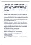 Category E: Turf and Ornamentals Pesticide Safety Education Manual 4th Edition June, University of Minnesota Extension Questions & Answers 100% Accurate