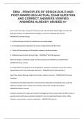 DBIA - PRINCIPLES OF DESIGN-BUILD AND POST AWARD 2024 ACTUAL EXAM QUESTION AND CORRECT ANSWERS VERIFIED ANSWERS ALREADY GRADED A+.