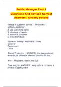 Publix Manager Test 1 Questions And Revised Correct  Answers | Already Passed