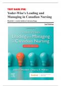 Test Bank - Yoder-Wise's Leading and Managing in Canadian Nursing, 2nd Edition (Waddell, 2020), Chapter 1-32 | All Chapters