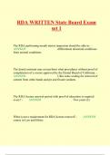 RDA WRITTEN State Board Exam set 1    The RDA performing mouth mirror inspection should be able to: -        ANSWER                                           differentiate abnormal conditions from normal conditions.     The dental assistant may not perfor