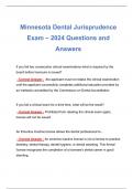 Minnesota Dental Jurisprudence 2024 Questions and Answers