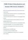 TCMG 316 Quiz 6 Study Questions and Answers 100% Correct | Graded A+