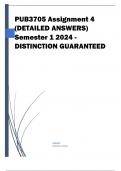 PUB3705 Assignment 4 (DETAILED ANSWERS) Semester 1 2024 - DISTINCTION GUARANTEED Answers, guidelines, workings and references ................... Discuss five (5) aspects of budget logic in detail and apply it to a public sector department of your choice