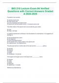 BIO 210 Lecture Exam #4 Verified Questions with Correct Answers Graded A 2024-2025