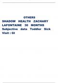 OTHERS SHADOW HEALTH ZACHARY LAFONTAINE 30 MONTHS Subjective data Toddler Sick Visit : GI