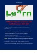 ACNP Board Review Questions with Certified Answers 2024-2025 Terms like: To improve the health of a population, an acute care nurse practitioner's intervention is to:   -join a professional nursing organization and run for an organizational office.  -m