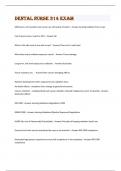 Dental Nurse 314 exam Questions & Answers Solved 100% Correct!!