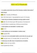 AHA ACLS Heartcode 2024 | Questions with 100% Correct Answers | Verified | Latest Update