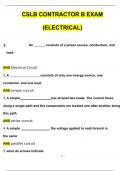 CSLB Contractor B Exam (electrical) | Questions with 100% Correct Answers | Verified | Latest Update