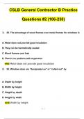 CSLB general contractor B practice questions #2 (106-230) | Questions with 100% Correct Answers | Verified | Latest Update