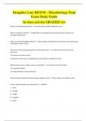 Straighter Line BIO250 - Microbiology Final  Exam Study Guide  In-class activity GRADED A+