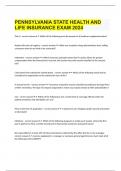  PENNSYLVANIA STATE HEALTH AND LIFE INSURANCE EXAM 2024