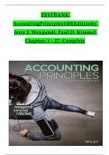 TEST BANK For Accounting Principles, 14th Edition by Jerry J. Weygandt, Paul D. Kimmel, Verified Chapters 1 - 27, Complete Newest Version