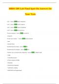 HBIO-205 Lab Final Precise Answers for Perfect Scores