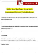 NASM Nutrition Exam Study Guide Questions and Answers (2024 / 2025) (Verified Answers) 