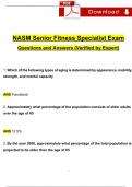 NASM Senior Fitness Specialist Exam Questions and Answers (2024 / 2025) (Verified Answers)