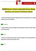 NASM Senior Fitness Specialist Exam Study Guide Questions and Answers (2024 / 2025) (Verified Answers)