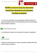 NASM Corrective Exercise Specialist (CES)Final Exam Questions and Answers (2024 / 2025) (Verified Answers) 