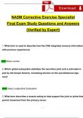 NASM Corrective Exercise Specialist (CES) FINAL EXAM EXPECTED QUESTIONS AND VERIFIED ANSWERS (2024 / 2025) BUNDLED SOLUTIONS / A+ GRADE(VERIFIED REVISED FULL EXAM)