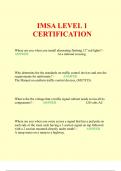 IMSA LEVEL 1 CERTIFICATION