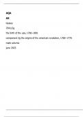 AQA as history 7041/2g the birth of th e usa, 1760 â€“1801 compon ent 2g th e origins of th e american r evolution, 1760 â€“1776 mark sch eme june 2023