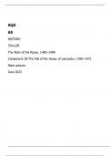 AQA as history 7041/2b the wars of th e roses, 1450 â€“1499 compon ent 2b th e fall of th e hous e of lancast er, 1450 â€“1471 mark sch eme june 2023