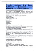 Frontier Airlines Oral Exam Guide-137 Questions and Answers-2024-100% Correct