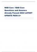 NAB Core / NAB Core Questions and Answers Already Passed 2024 LATEST UPDATE PASS A+