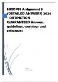 HRIOP87 Assignment 3 (DETAILED ANSWERS) 2024 - DISTINCTION GUARANTEED Answers, guidelines, workings and references .................... QUESTION 1 Identify two reports in the media that illustrate any of the content that is covered in Unit 3, for instance