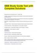 SBB Study Guide Test with Complete Solutions 