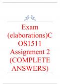 Exam (elaborations) COS1511 Assignment 2 (COMPLETE ANSWERS) 2024 (735127) - DUE 13 May 2024 •	Course •	Introduction to Programming I - COS1511 (COS1511) •	Institution •	University Of South Africa (Unisa) •	Book •	Introduction to Programming with C++ COS15