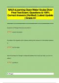 NAUI eLearning Open Water Scuba Diver  Final Test Exam | Questions & 100%  Correct Answers (Verified) | Latest Update  | Grade A+