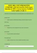 NFDN 1002: UNIT 8 PROMOTING  COMFORT AND MANAGING PAIN Exam |  Questions & 100% Correct Answers (Verified) |  Latest Update | Grade A+