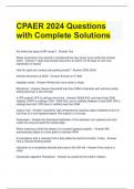 CPAER 2024 Questions with Complete Solutions 