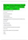 Florida Civics Literacy Exam 100% VERIFED ANSWERS  2024/2025 CORRECT ALREADY PASSED