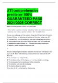 ATI comprehensive predictor 100%  GUARANTEED PASS  2024/2025 CORRECT