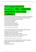 ATI Comprehensive Predictor 100% VERIFIED  ANSWERS 2024/2025  CORRECT